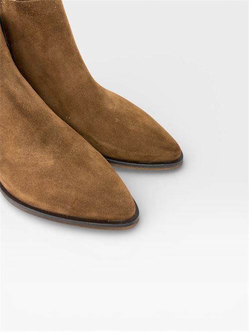 Stivaletti in suede cuoio con dettaglio intrecciato IL LACCIO | GRETA03VELOURCHOCCOLATE
